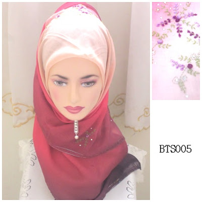 tudung bawal 3 tone sulam crown tudung bawal 3 tone sulam crown rose