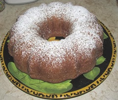 cran cardamon cake on platter