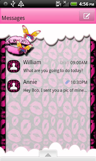 GO SMS THEME ButterflyKisses1