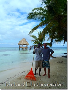Mark and the caretaker at North Long Cocoa Cay