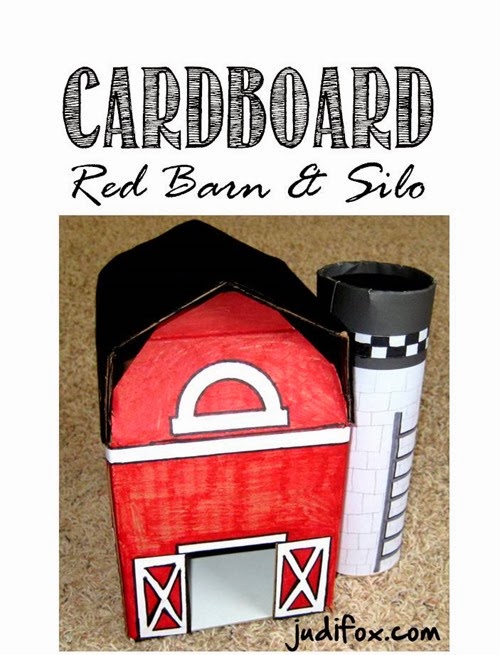 Cardboard Red Barn and Silo Judi Fox Blog