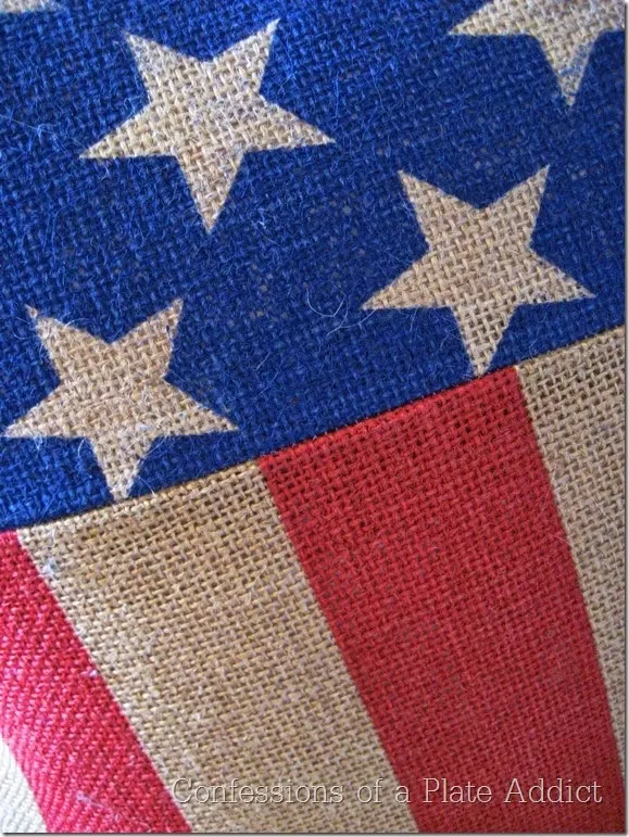 CONFESSIONS OF A PLATE ADDICT Pottery Barn Inspired Stars and Stripes Burlap Pillow