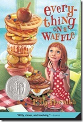 papperback book cover of Everything on a Waffle by Polly Horvath