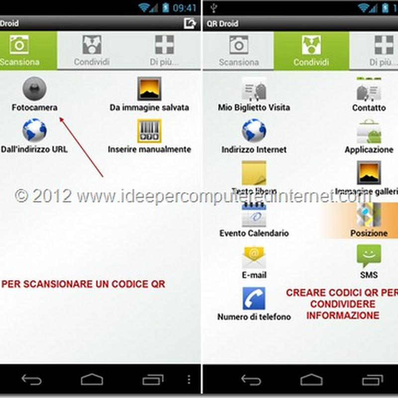 QR Droid per scansionare i codici QR con cellulari Android. Idee per computer ed QR Droid per scansionare i codici QR con cellulari Android. Idee per computer ed