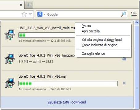 Firefox 20 download manager e gestione dei download