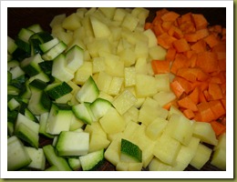 Paccheri tricolori con patate, carote e zucchine (1)