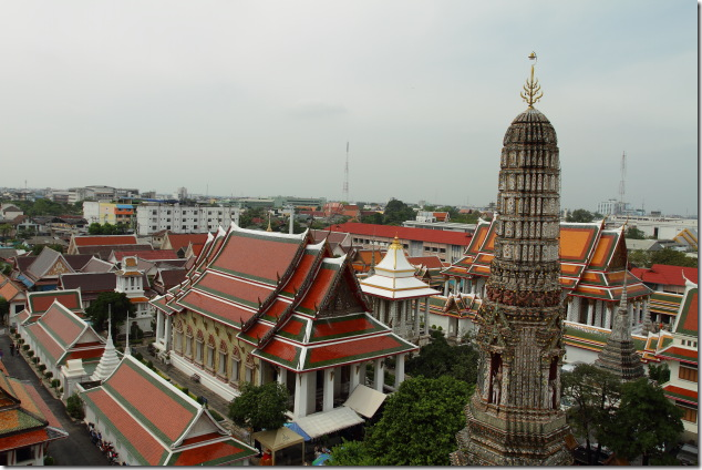 A city view from the top of Wat Arun in Bangkok