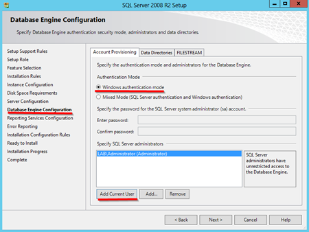 SQL-database-engine-configuration
