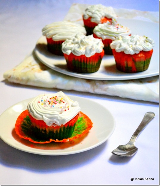 Easy vanilla pandan nation independence day cupcakes recipe
