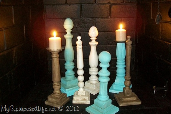 candlesticks from bed parts