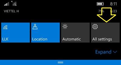 Hướng dẫn thay đổi vị trí nút điều chỉnh con trỏ Windows 10 Mobile