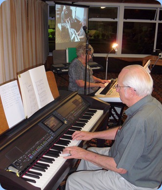 Rob and Barbara Powell played some great songs from various shows. Rob on the Club's Clavinova and Barbara on her Yamaha Tyros 3