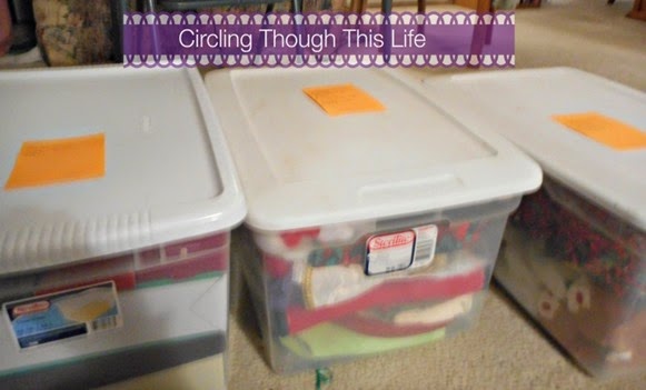 Christmas all packed up ~ Circling Through This Life ~ Now we'll know what's in each bin!