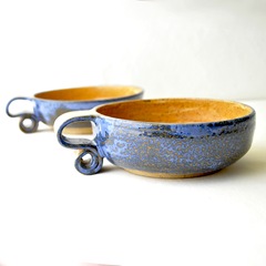 scroll handle ceream bowls by glazedOver Pottery 2