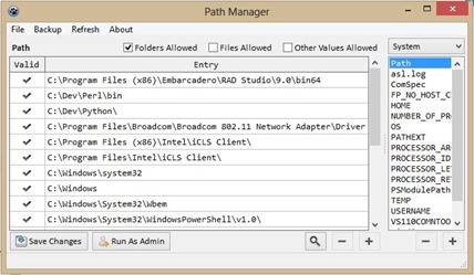 Windows Environment Variable Manager