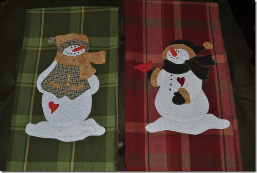 Appliqued Snowmen Towels 004