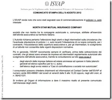 Comunicato ISVAP dell'8 agosto 2012
