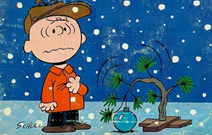 c0 Charlie Brown with his Christmas tree. 