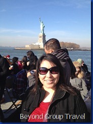 Sandra and Statue of Liberty