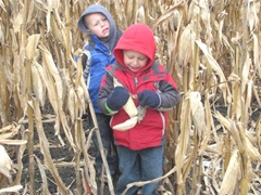 10.29.11 Cousins halloween get together Cody and Kyle in the cornfield