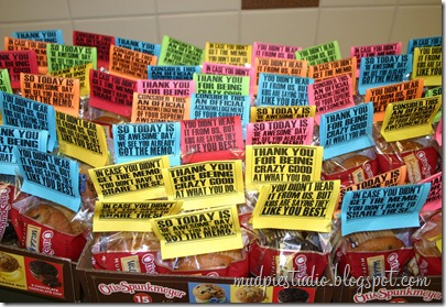 Teacher Appreciation Week - Muffin Breakfast - mudpiestudio@blogspot.com