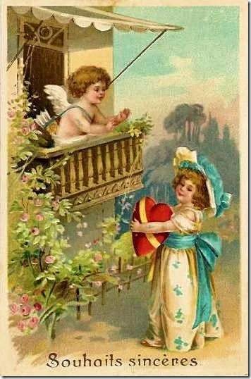 Vintage French Valentine Postcard