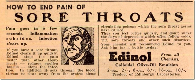 1942 sore throat ad