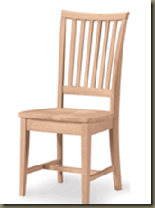 WW265 265  Mission Hardwood Dining Side Chair   2 Pack   UNFINISHED DINING CHAIRS