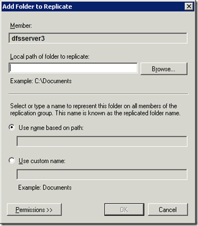 Add Folder to Replicate Dialog dfs3