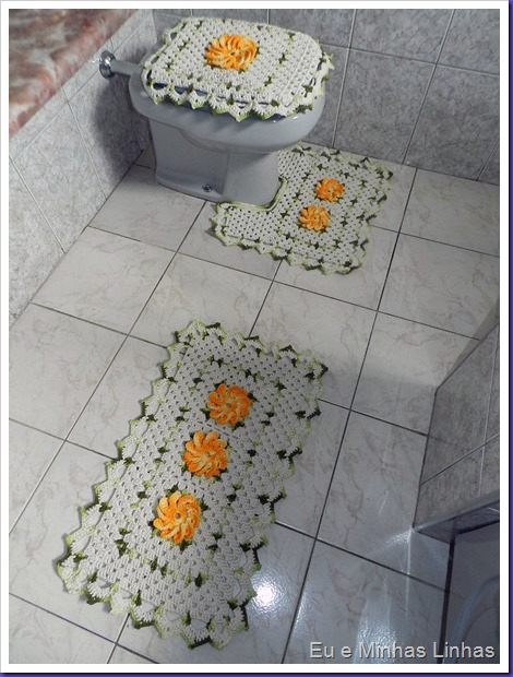 Jogo Banheiro Croche com Flor 1c