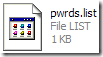 Pault file pwrds.list