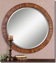13554-b_1_Jules Mirror 36 inch dia over sofa table in entrance to speak back to stair finish in back room     326 00 Uttermost