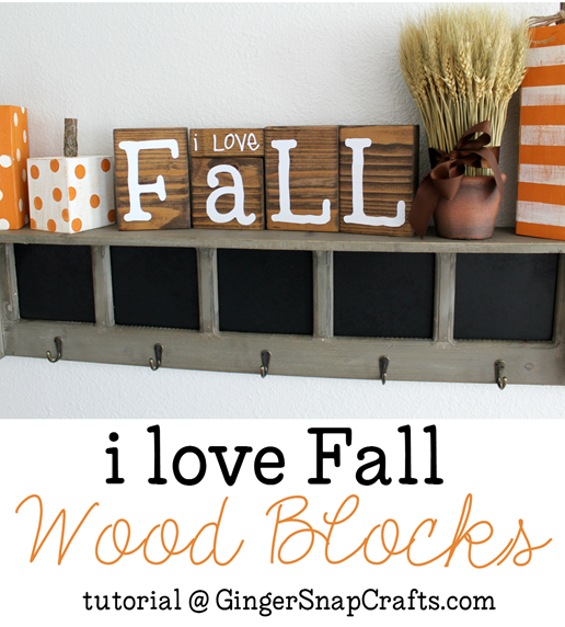 I love Fall Wood Blocks tutorial at GingerSnapCrafts.com #fall #wood #vinyl #SilhouettePortrait