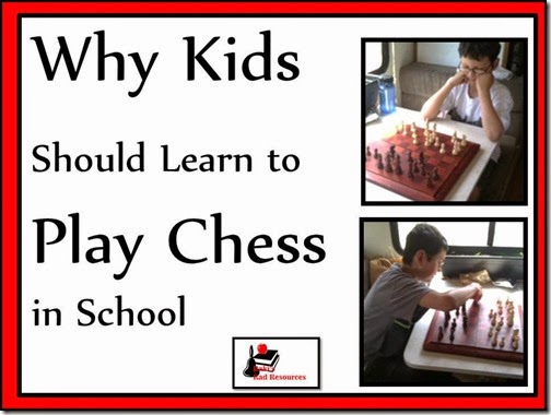 Why kids should learn to play chess in school - an editorial blog post by Heidi Raki of Raki's Rad Resources.