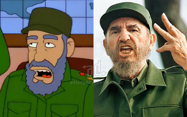 Foto de la version Simpson de Fidel Castro