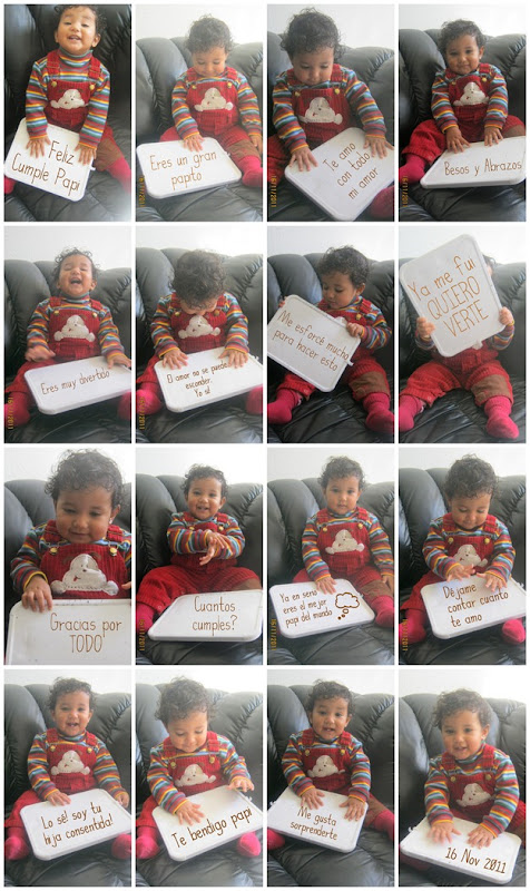 Tarjeta de cumpleaños hecha con una bebé un pizarrón blanco marcador y listo DIY