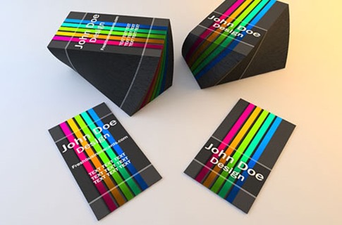 Color Stripped Business Cards