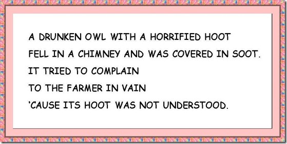 AN OWL WITH A HORRIFIED HOOT....