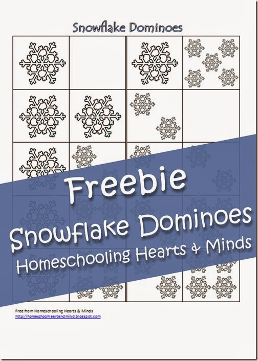 FREE Snowflake Dominoes Printable at Homeschooling Hearts & Minds