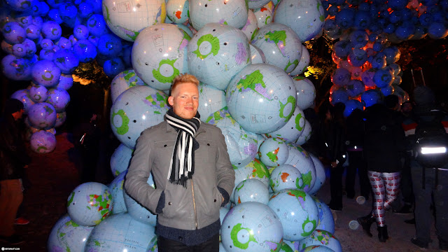 globes on display at Nuit Blanche 2014 in Toronto, Canada 