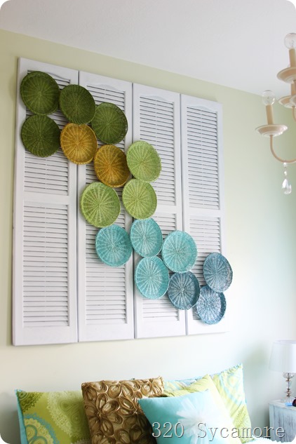 above bed design using shutters   paper plate holders