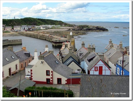 The old fisherman's cottages by the harbour entrance.