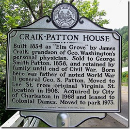 Craik-Patton House marker on U.S. Route 60 east of Charleston, WV