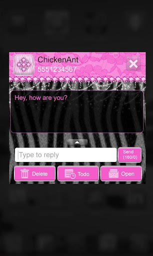 【免費個人化App】Pink Lace & Zebra Theme GO SMS-APP點子