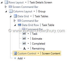 14. Custom Control Added to the Screen