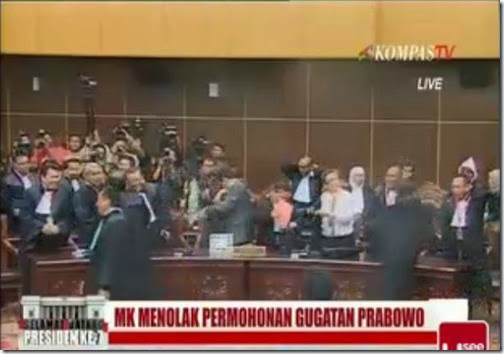 MK menolak permohonan gugatan Prabowo-Hatta