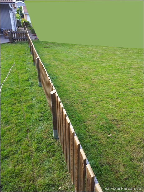 Bild på gammalt och nytt staket