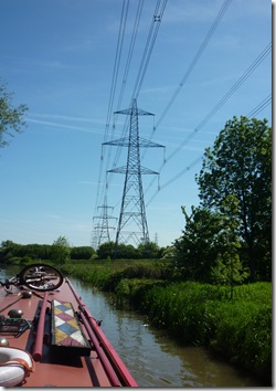 line of marching pylons