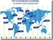 Le 15 nazioni con più utenti iscritti a Facebook – Dati aggiornati fino a Gennaio 2012