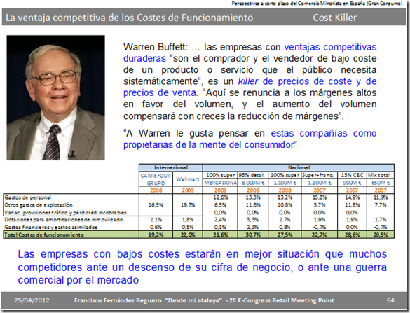 Warren Buffett y las ventajas competitivas, killer de costes y precios de venta